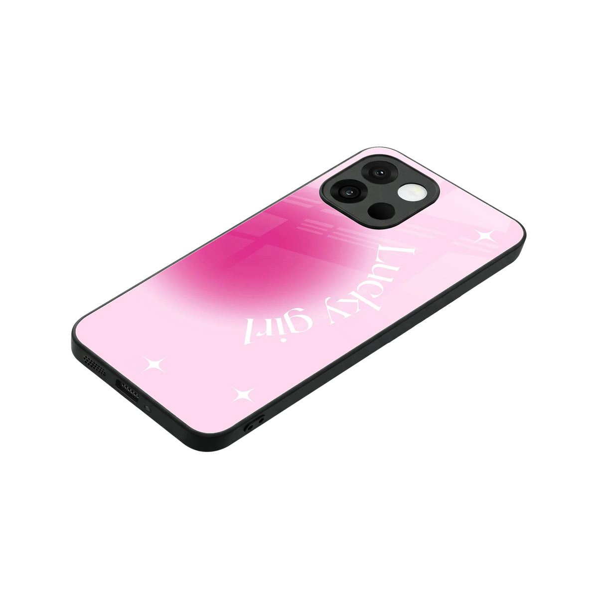 Lucky Girl Aesthetic stylish phone case for oneplus 13s | glossy glass and slim fit