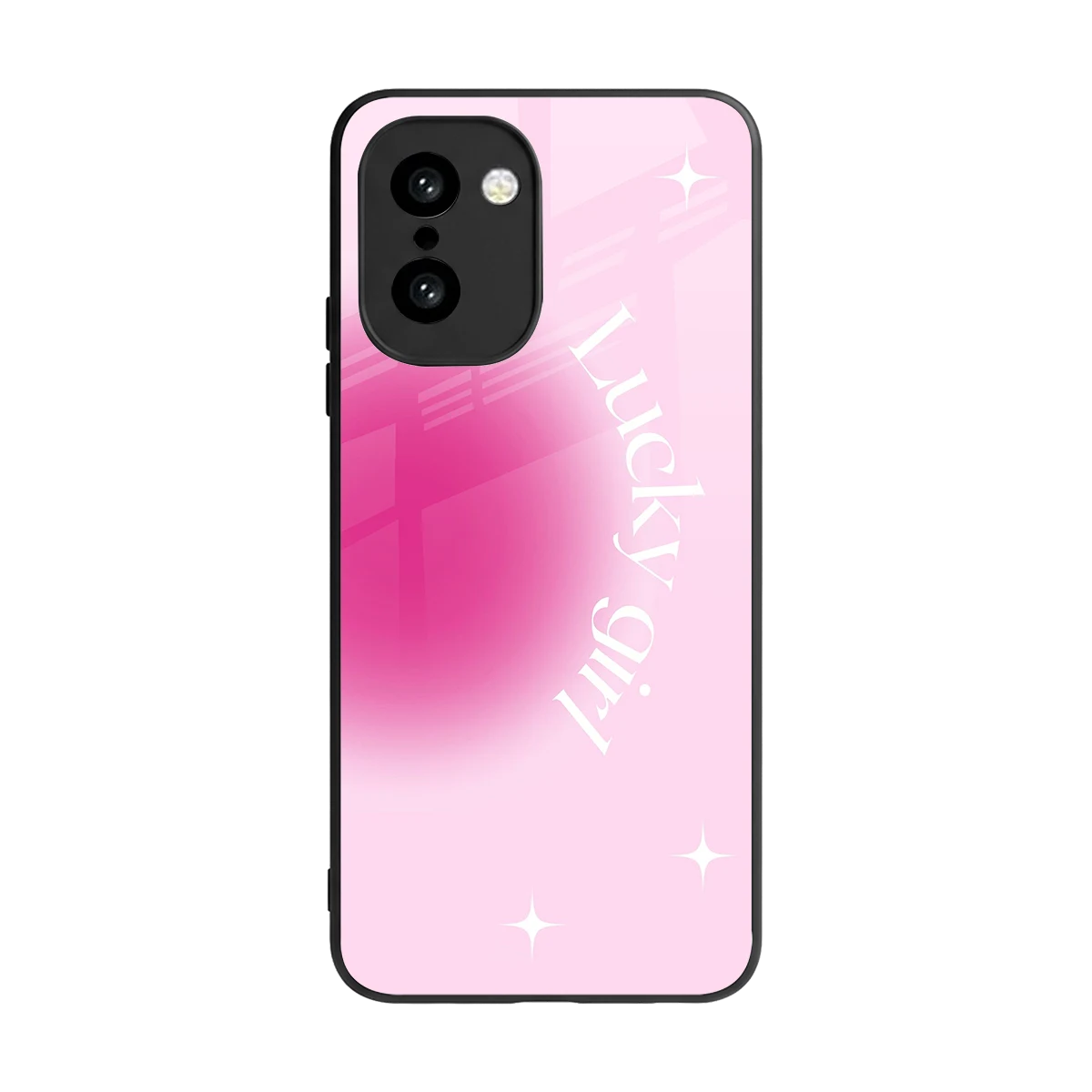 Lucky Girl Aesthetic back phone cover | glass case for oneplus 15r