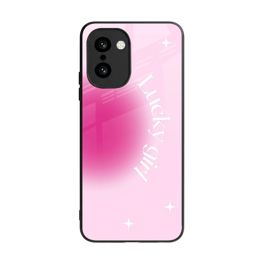 Lucky Girl Aesthetic back phone cover | glass case for oneplus 15r