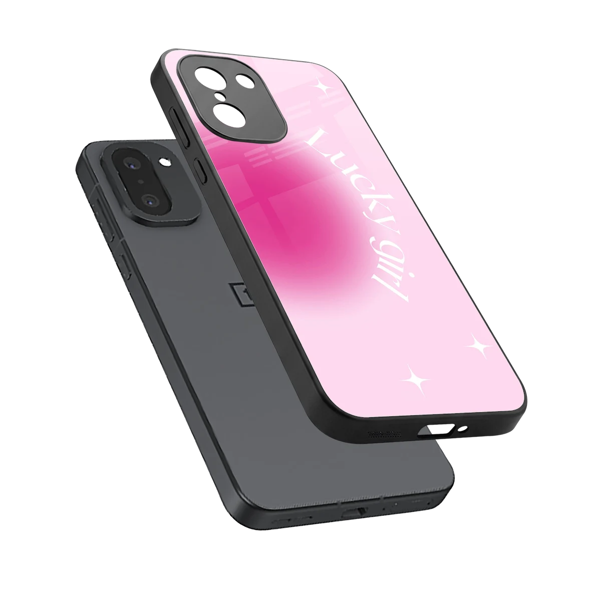 Lucky Girl Aesthetic sleek oneplus 15r cover with tempered glass back and TPU edges