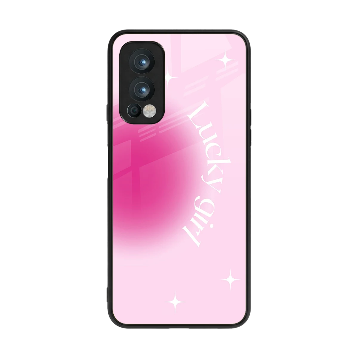 Lucky Girl Aesthetic back phone cover | glass case for oneplus nord 2