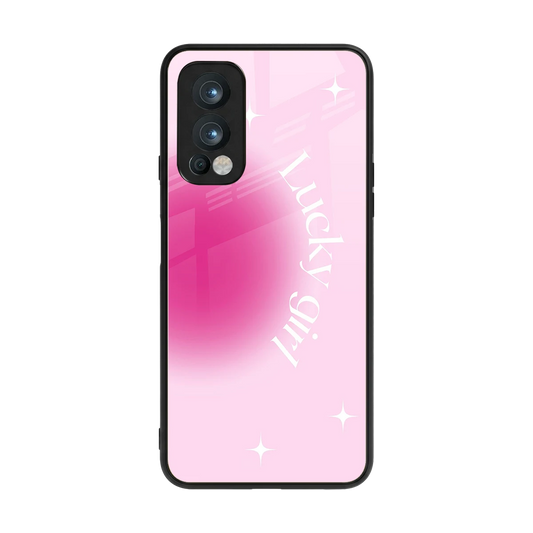 Lucky Girl Aesthetic back phone cover | glass case for oneplus nord 2
