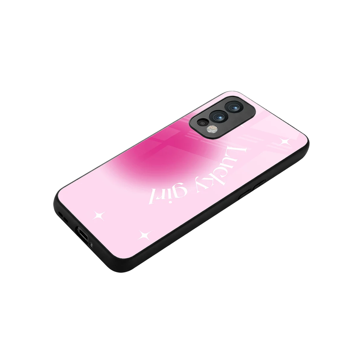 Lucky Girl Aesthetic stylish phone case for oneplus nord 2 | glossy glass and slim fit