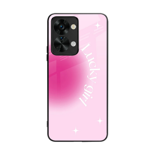 Lucky Girl Aesthetic back phone cover | glass case for oneplus nord 2t