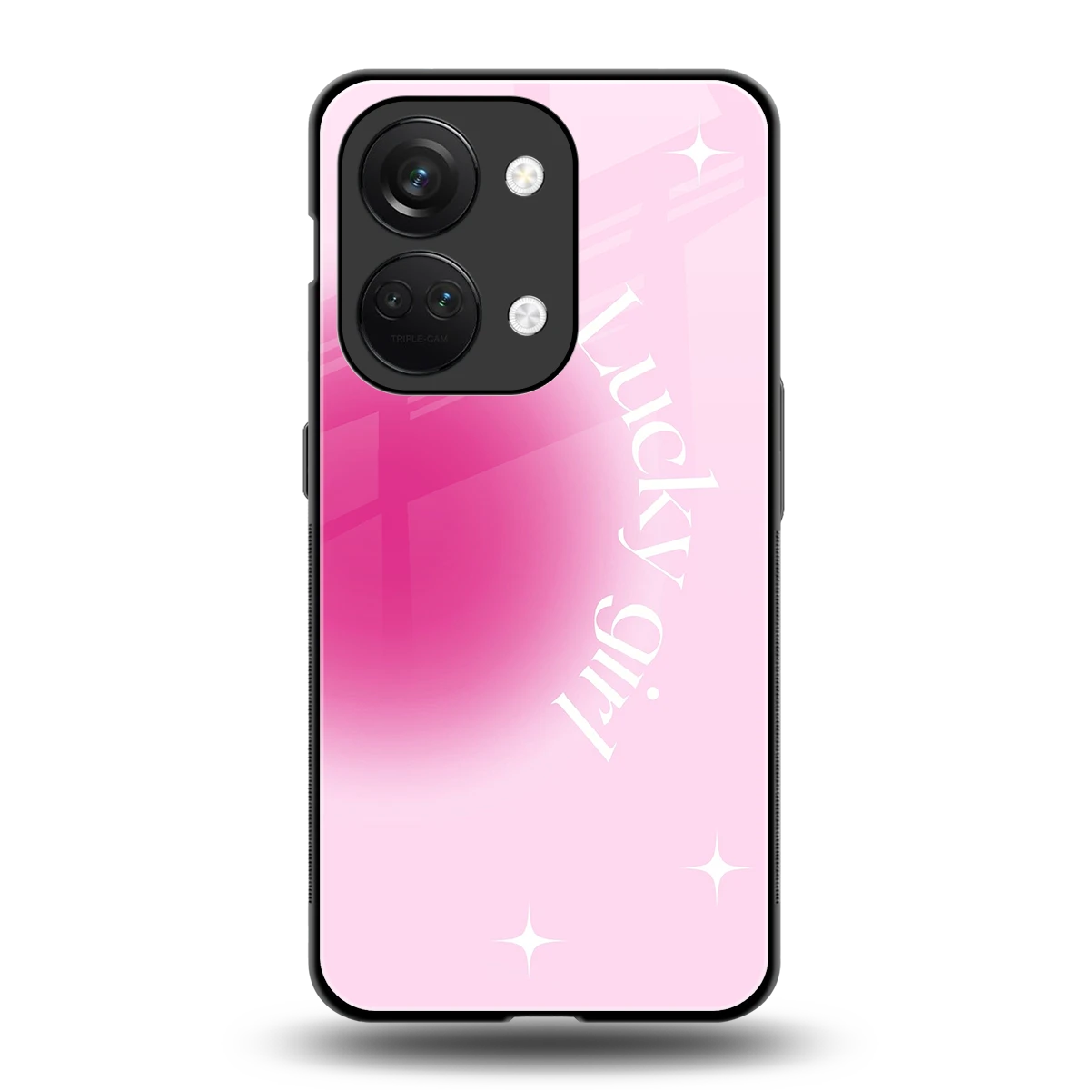 Lucky Girl Aesthetic back phone cover | glass case for oneplus nord 3