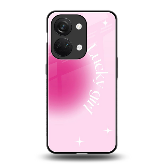 Lucky Girl Aesthetic back phone cover | glass case for oneplus nord 3