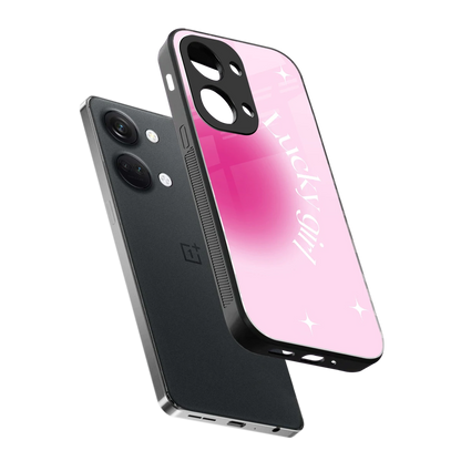Lucky Girl Aesthetic sleek oneplus nord 3 cover with tempered glass back and TPU edges