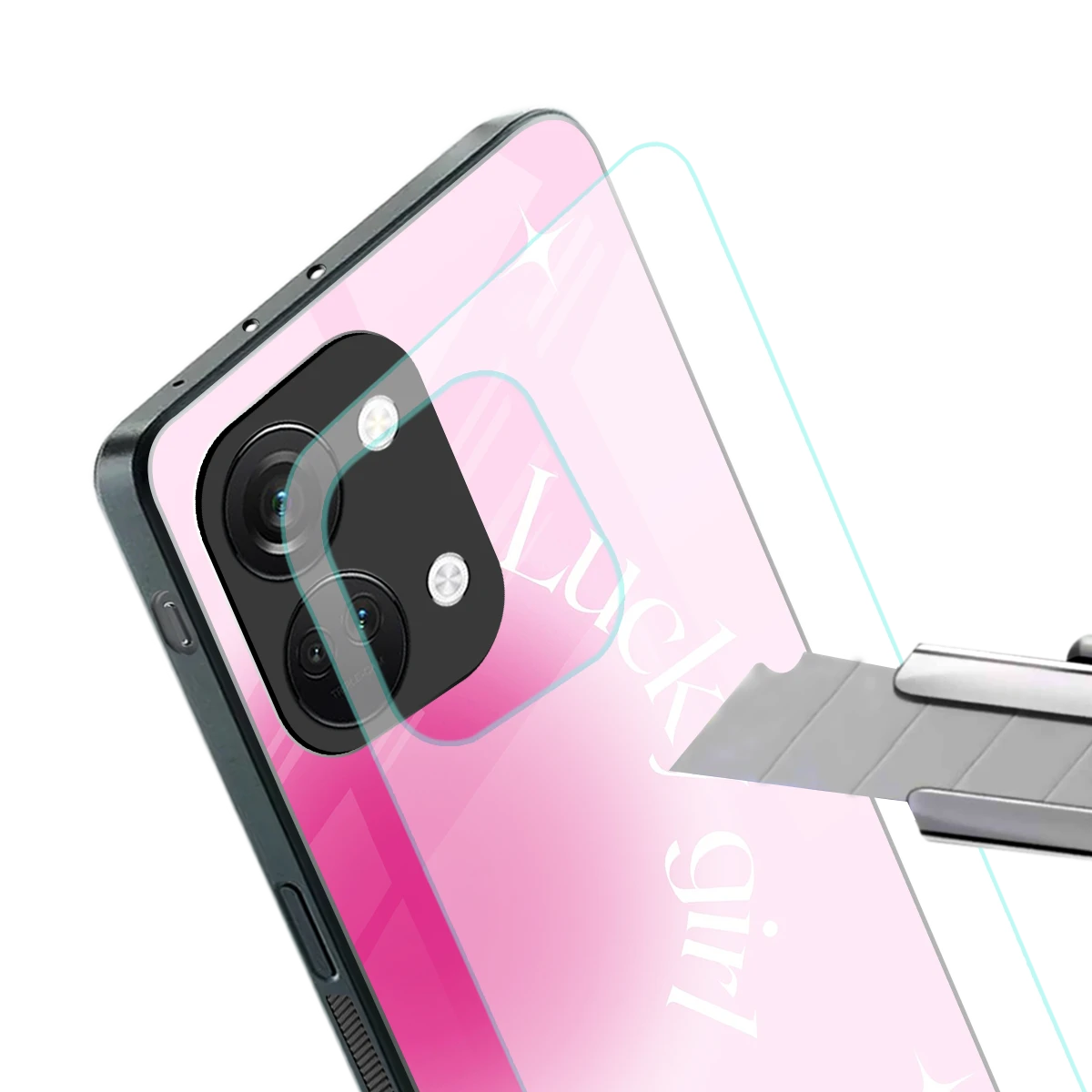 Lucky Girl Aesthetic stylish phone case for oneplus nord 3 | glossy glass and slim fit