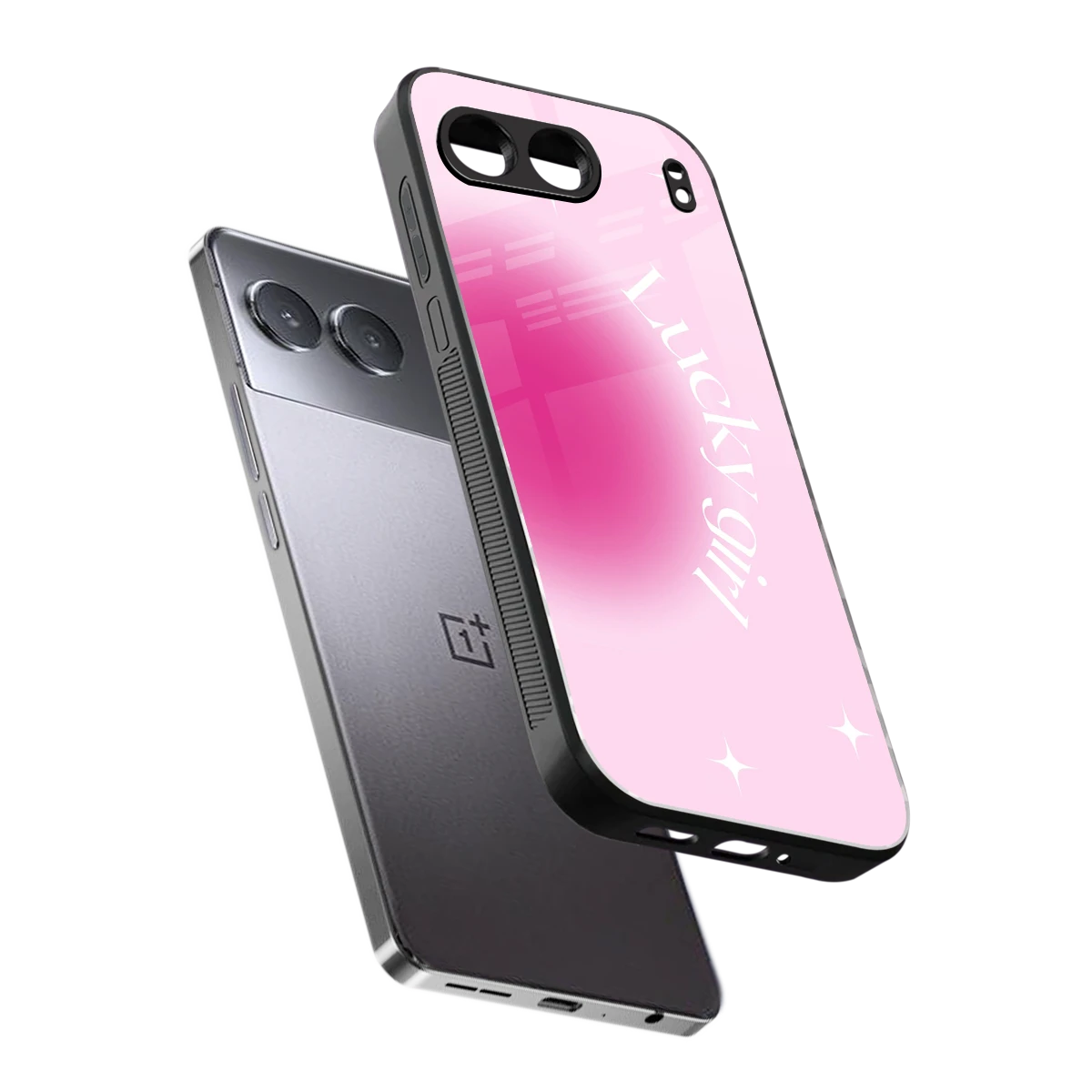 Lucky Girl Aesthetic sleek oneplus nord 4 cover with tempered glass back and TPU edges