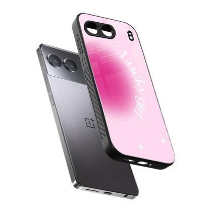 Lucky Girl Aesthetic sleek oneplus nord 4 cover with tempered glass back and TPU edges