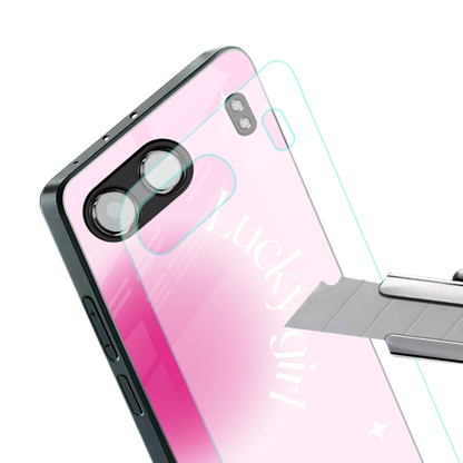 Lucky Girl Aesthetic stylish phone case for oneplus nord 4 | glossy glass and slim fit