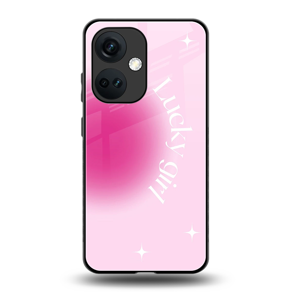 Lucky Girl Aesthetic back phone cover | glass case for oneplus nord ce 3