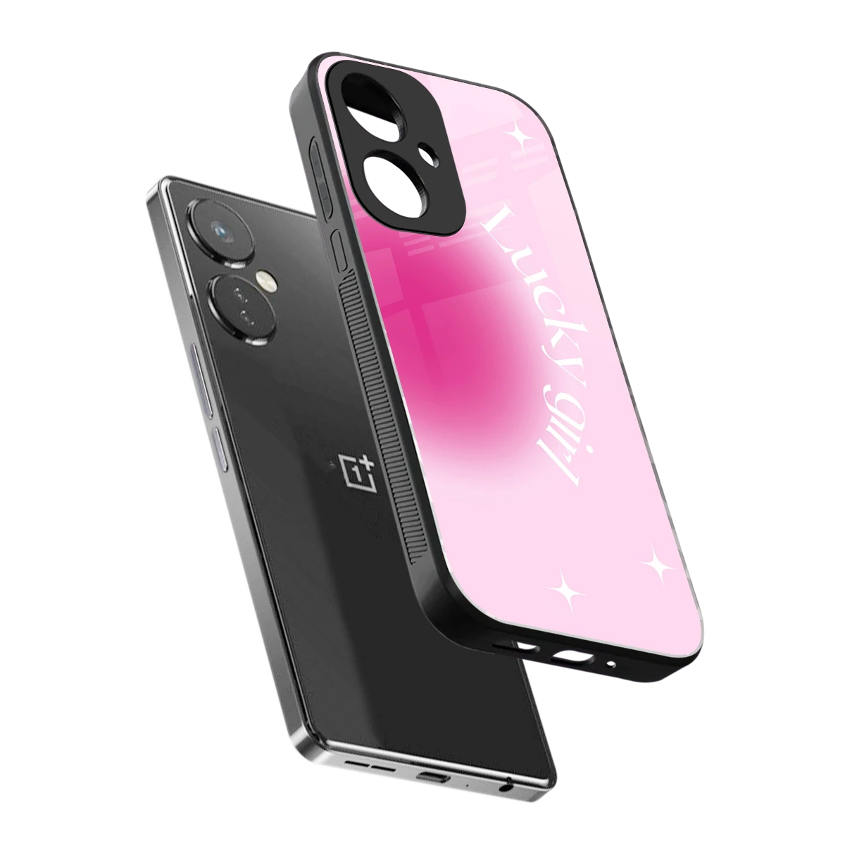 Lucky Girl Aesthetic sleek oneplus nord ce 3 cover with tempered glass back and TPU edges
