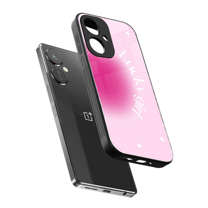 Lucky Girl Aesthetic sleek oneplus nord ce 3 cover with tempered glass back and TPU edges