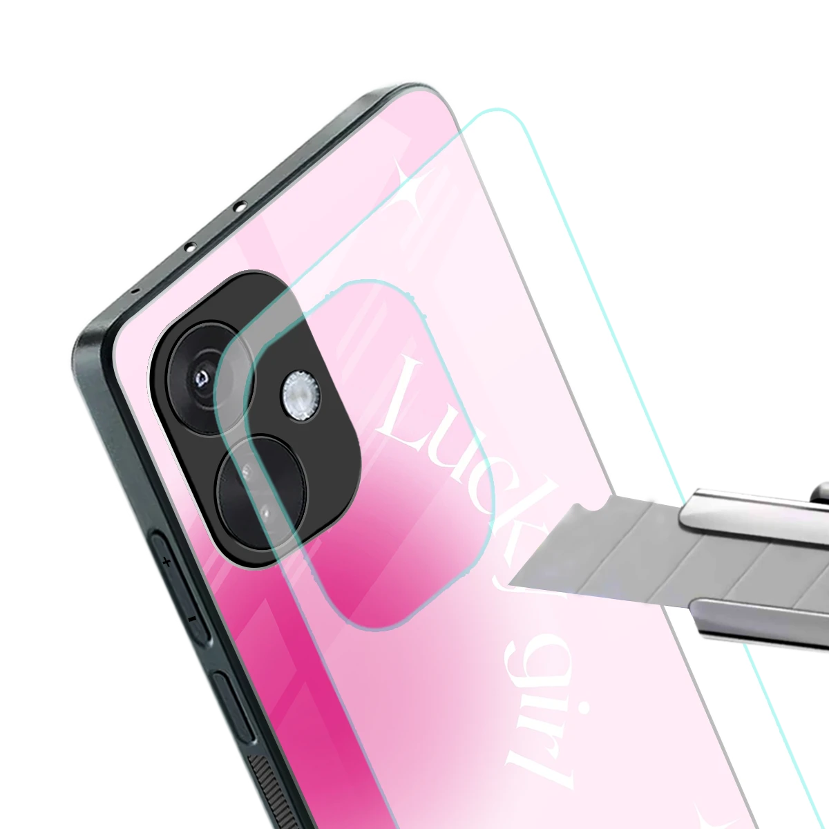 Lucky Girl Aesthetic stylish phone case for oneplus nord ce 3 | glossy glass and slim fit