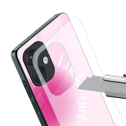 Lucky Girl Aesthetic stylish phone case for oneplus nord ce 3 | glossy glass and slim fit