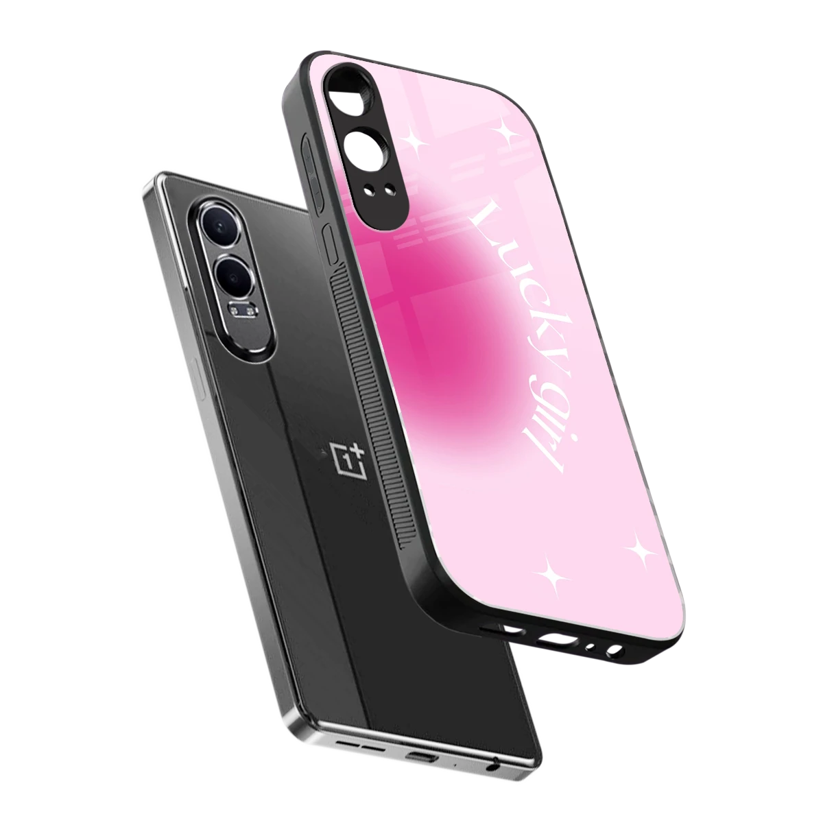 Lucky Girl Aesthetic sleek oneplus nord ce 4 lite cover with tempered glass back and TPU edges