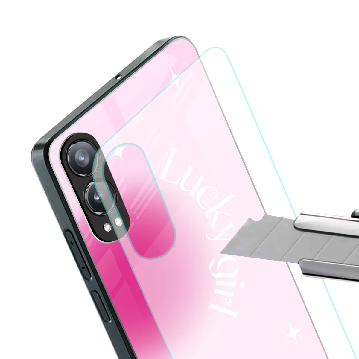 Lucky Girl Aesthetic stylish phone case for oneplus nord ce 4 lite | glossy glass and slim fit
