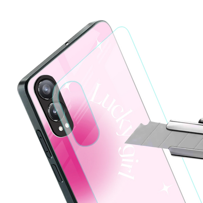 Lucky Girl Aesthetic stylish phone case for oneplus nord ce 4 lite | glossy glass and slim fit