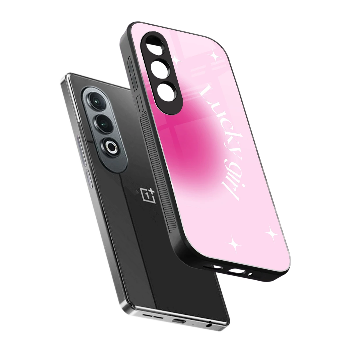 Lucky Girl Aesthetic sleek oneplus nord ce 4 cover with tempered glass back and TPU edges