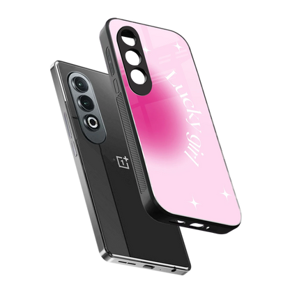 Lucky Girl Aesthetic sleek oneplus nord ce 4 cover with tempered glass back and TPU edges
