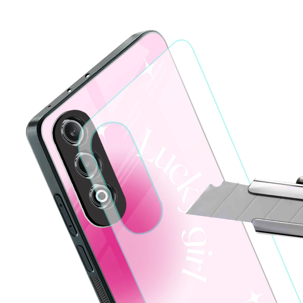 Lucky Girl Aesthetic stylish phone case for oneplus nord ce 4 | glossy glass and slim fit