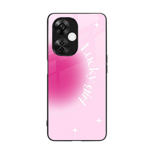 Lucky Girl Aesthetic back phone cover | glass case for oneplus nord ce 3 lite