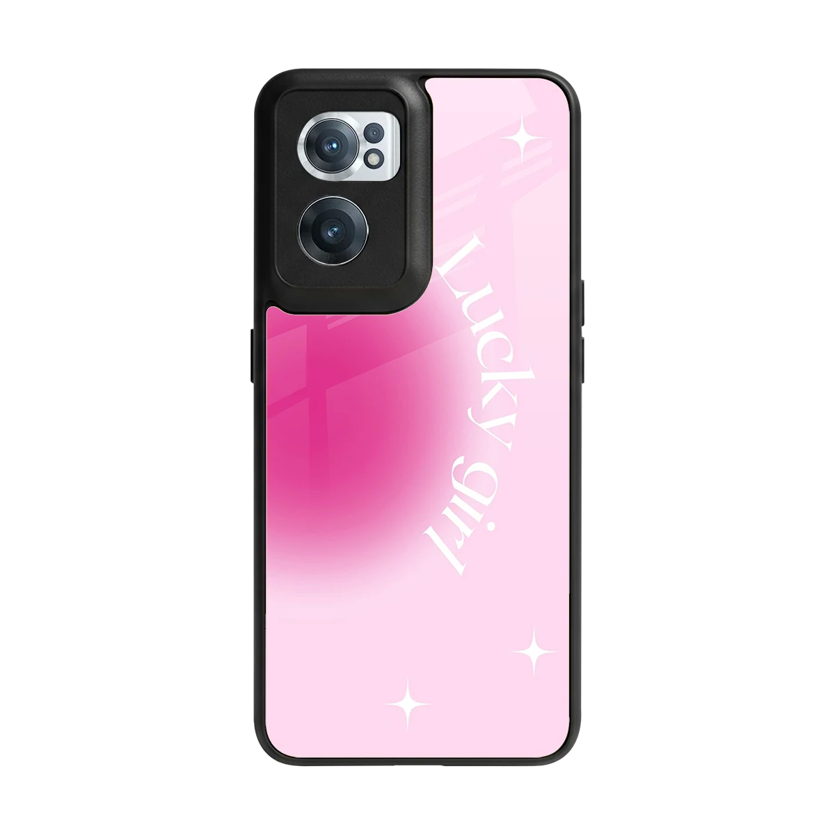 Lucky Girl Aesthetic back phone cover | glass case for oneplus nord ce 2