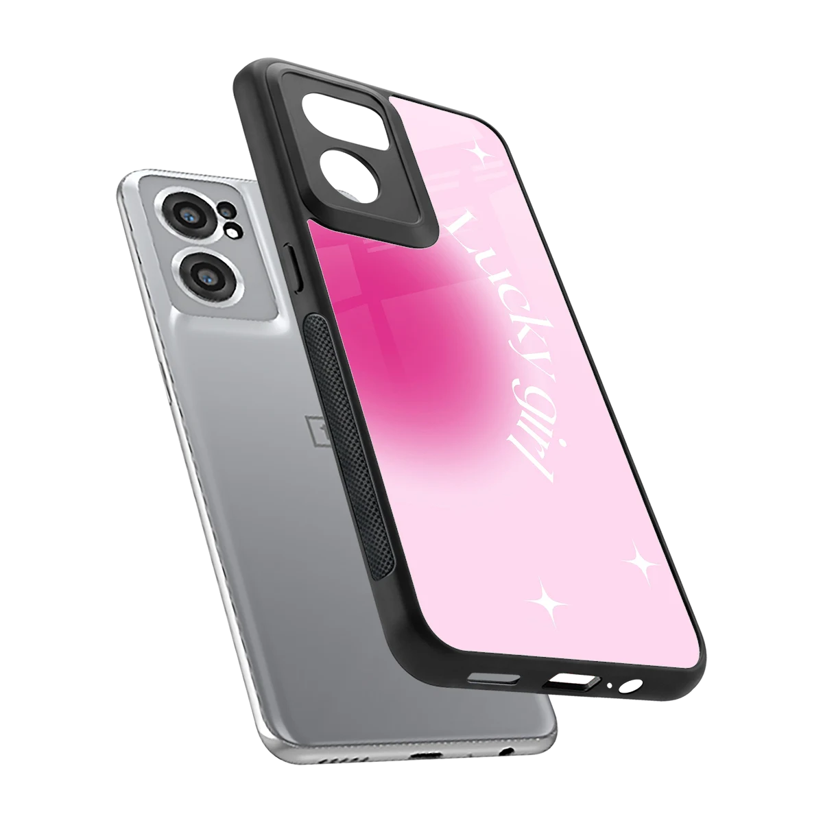 Lucky Girl Aesthetic sleek oneplus nord ce 2 cover with tempered glass back and TPU edges