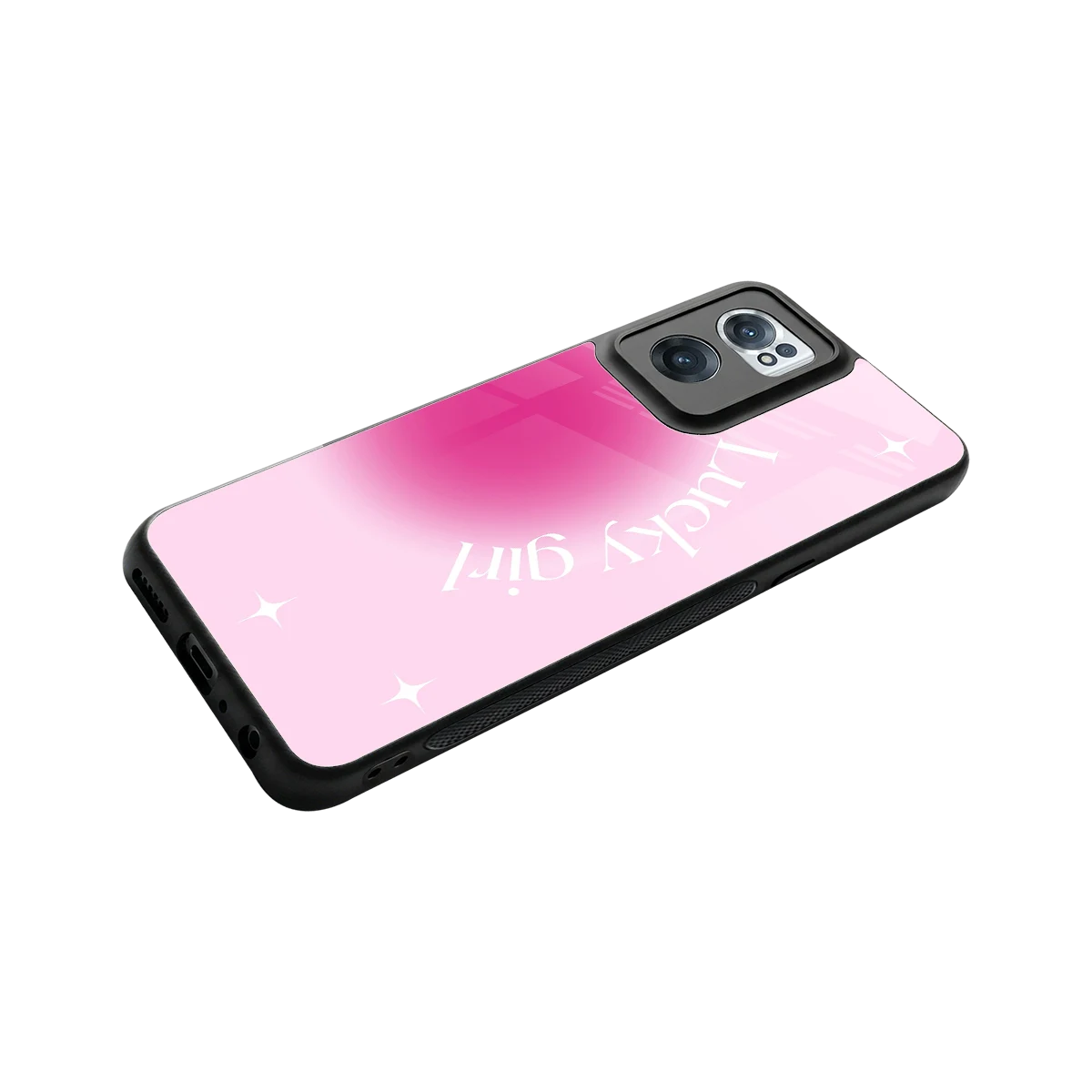 Lucky Girl Aesthetic stylish phone case for oneplus nord ce 2 | glossy glass and slim fit