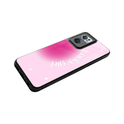 Lucky Girl Aesthetic stylish phone case for oneplus nord ce 2 | glossy glass and slim fit