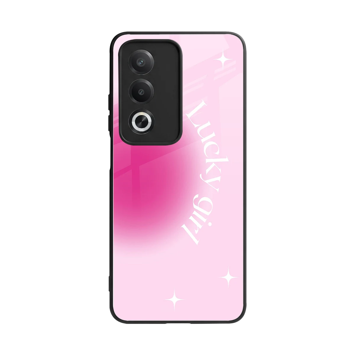 Lucky Girl Aesthetic back phone cover | glass case for oppo a3 pro