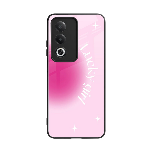 Lucky Girl Aesthetic back phone cover | glass case for oppo a3 pro