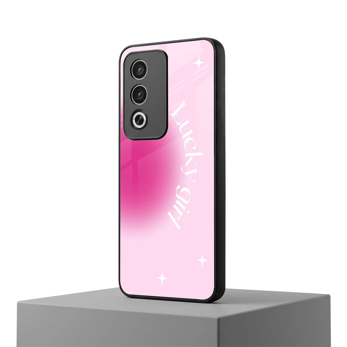 Lucky Girl Aesthetic oppo a3 pro mobile cover | shockproof glass phone case