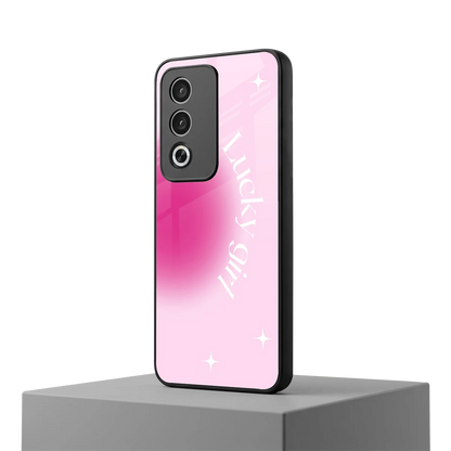 Lucky Girl Aesthetic oppo a3 pro mobile cover | shockproof glass phone case