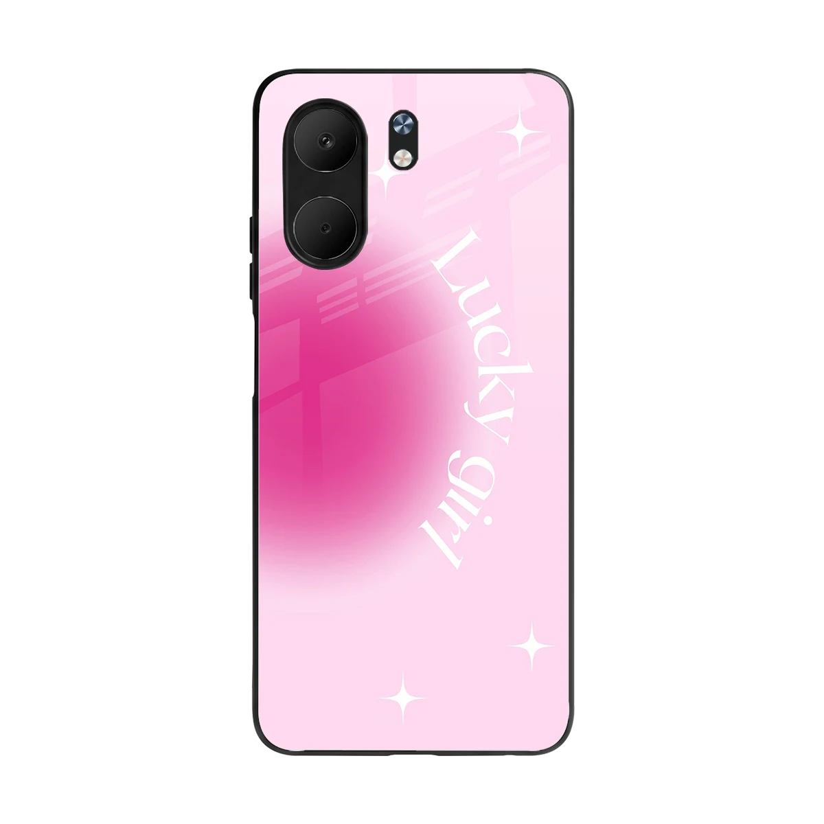 Lucky Girl Aesthetic back phone cover | glass case for oppo a5x 5g