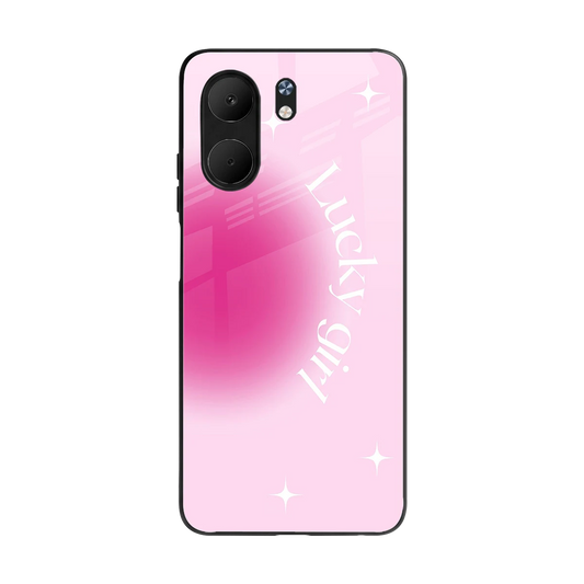 Lucky Girl Aesthetic back phone cover | glass case for oppo a5x 5g