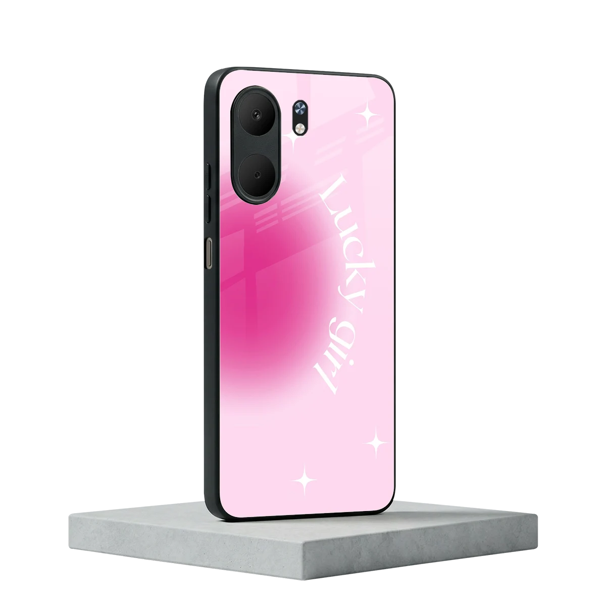 Lucky Girl Aesthetic oppo a5x 5g mobile cover | shockproof glass phone case