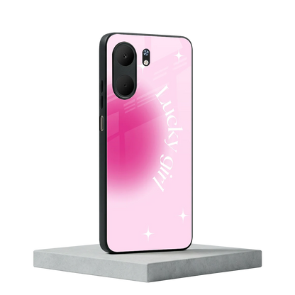 Lucky Girl Aesthetic oppo a5x 5g mobile cover | shockproof glass phone case