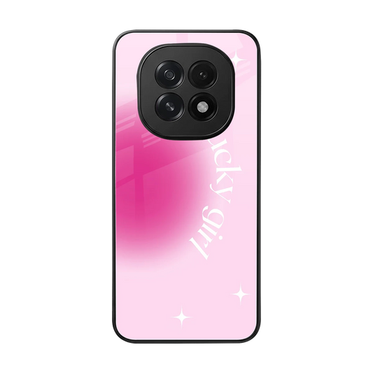 Lucky Girl Aesthetic back phone cover | glass case for oppo f29 5g