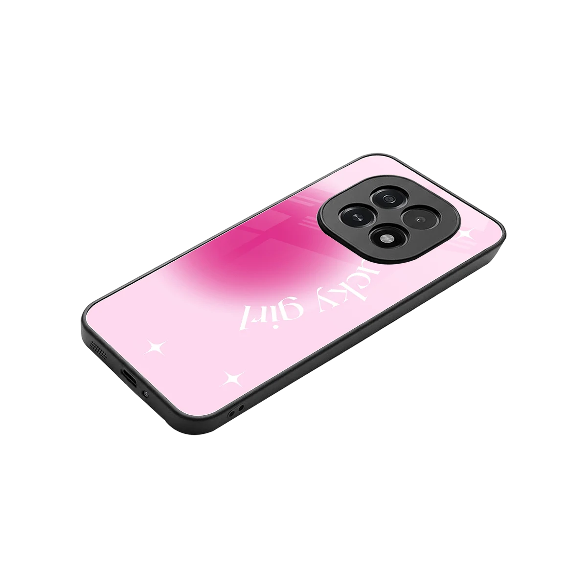 Lucky Girl Aesthetic stylish phone case for oppo f29 5g | glossy glass and slim fit