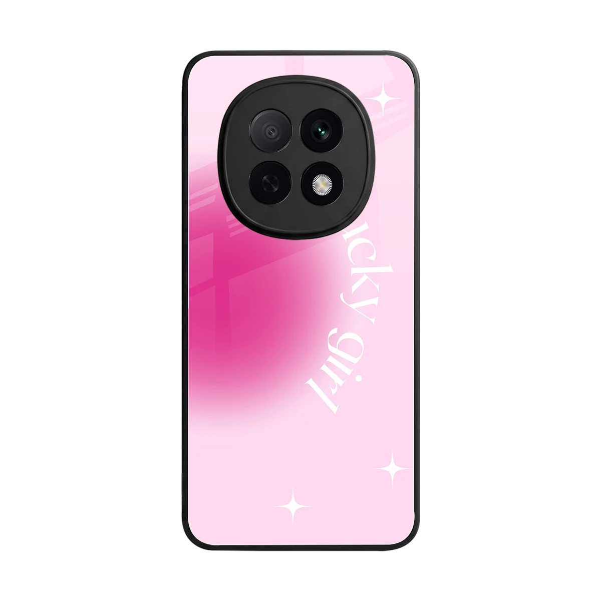Lucky Girl Aesthetic back phone cover | glass case for oppo f29 pro 5g