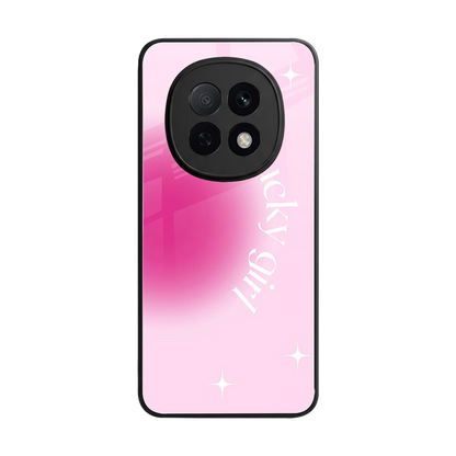 Lucky Girl Aesthetic back phone cover | glass case for oppo f29 pro 5g