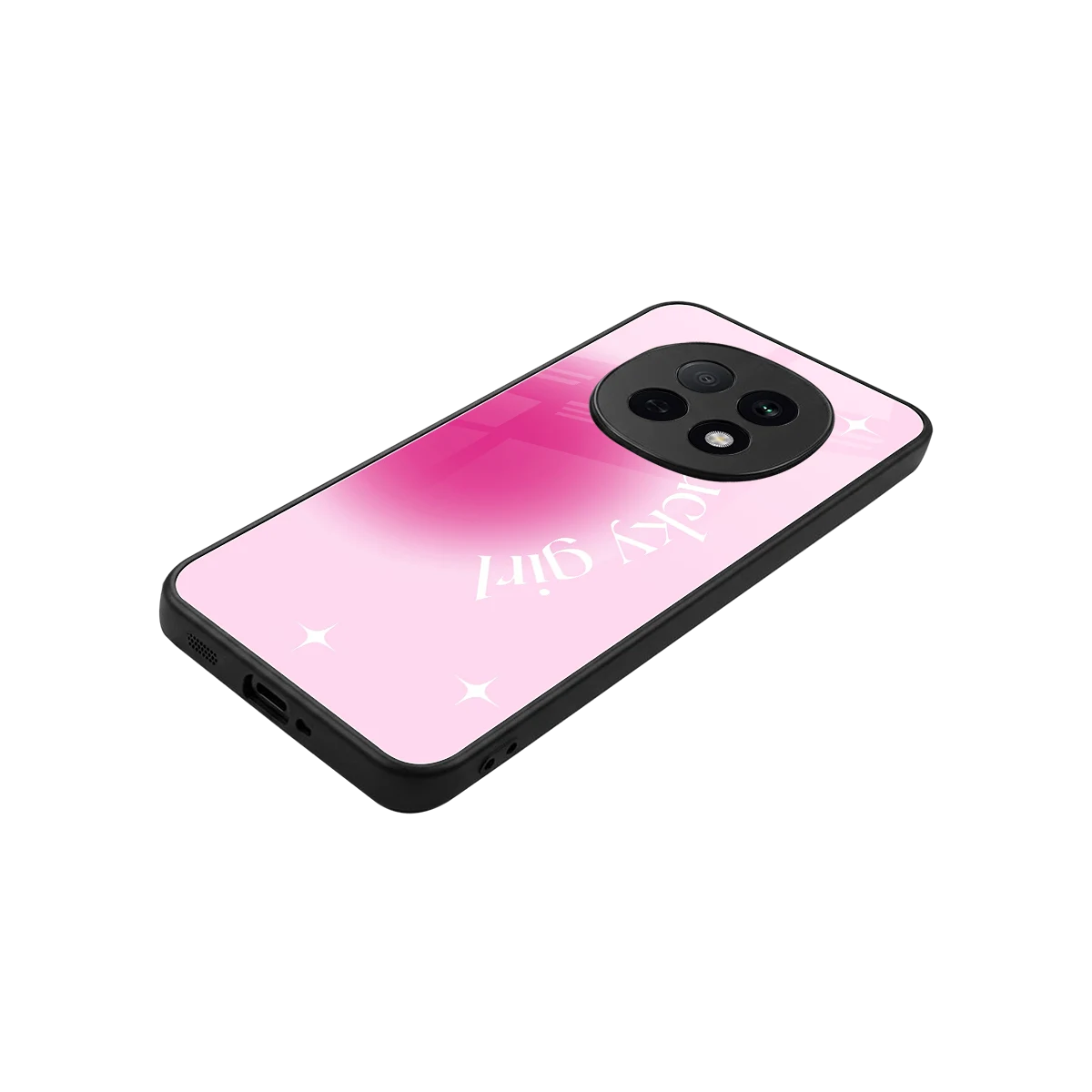 Lucky Girl Aesthetic stylish phone case for oppo f29 pro 5g | glossy glass and slim fit
