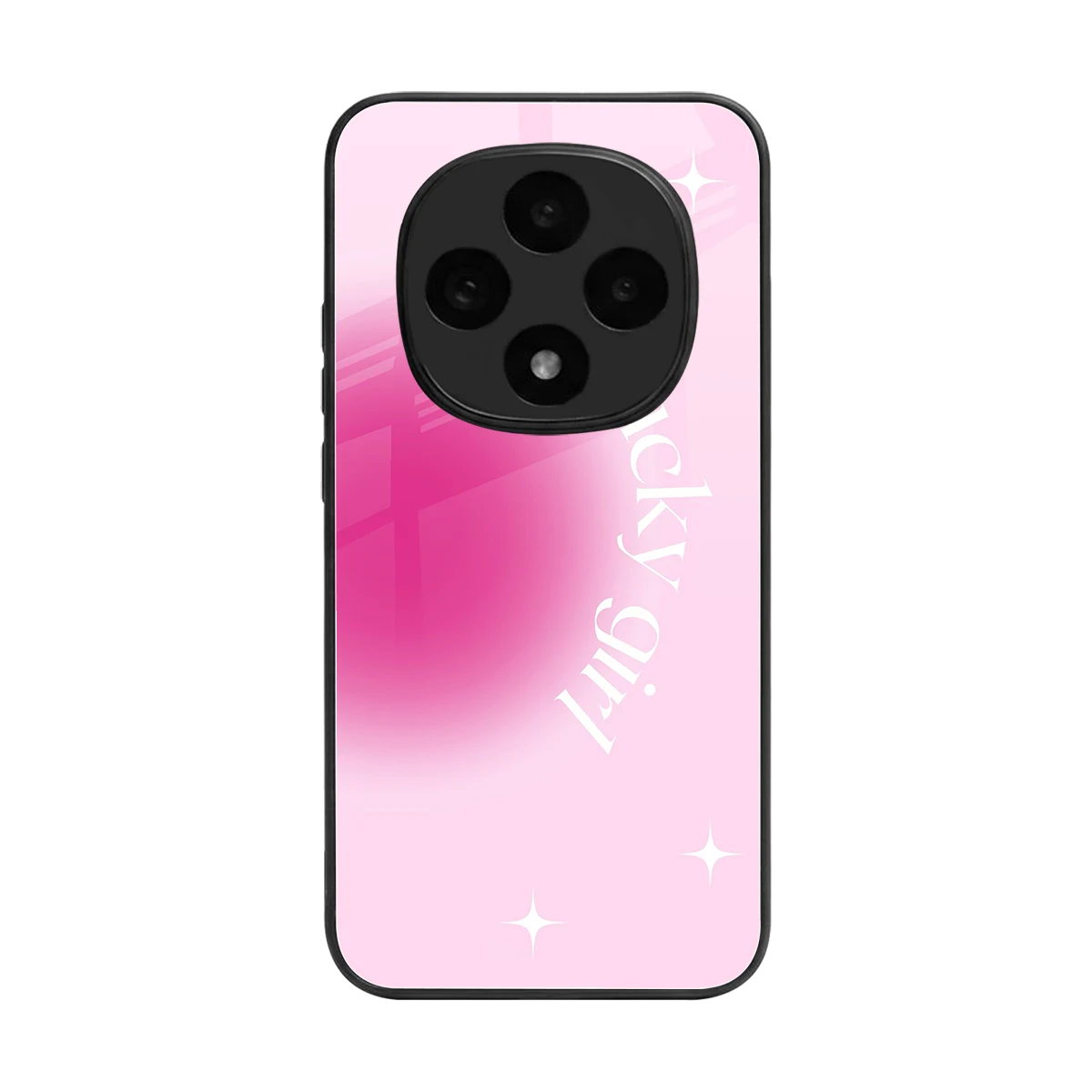 Lucky Girl Aesthetic back phone cover | glass case for oppo f31 pro 5g