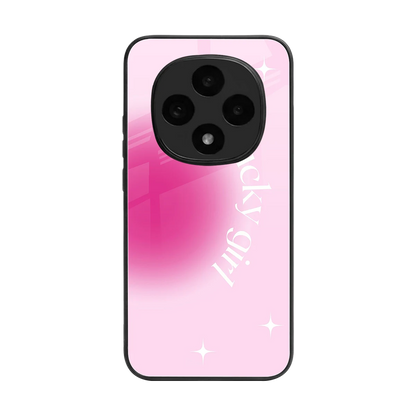Lucky Girl Aesthetic back phone cover | glass case for oppo f31 pro 5g