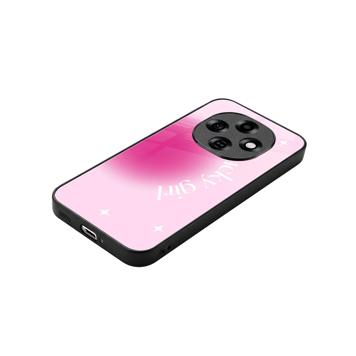 Lucky Girl Aesthetic stylish phone case for oppo f31 pro 5g | glossy glass and slim fit