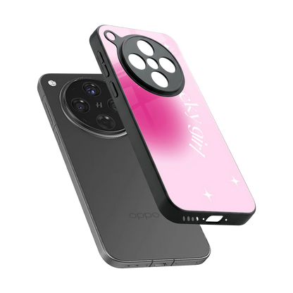 Lucky Girl Aesthetic sleek oppo find x8 cover with tempered glass back and TPU edges