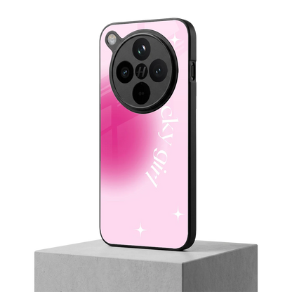 Lucky Girl Aesthetic oppo find x8 mobile cover | shockproof glass phone case
