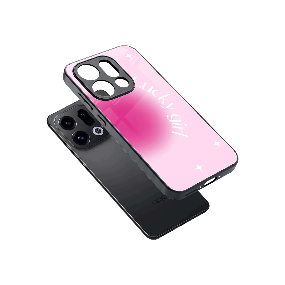 Lucky Girl Aesthetic sleek oppo find x9 cover with tempered glass back and TPU edges